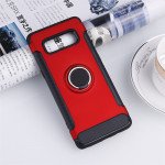 Wholesale Galaxy Note 8 360 Rotating Ring Stand Hybrid Case with Metal Plate (Red)